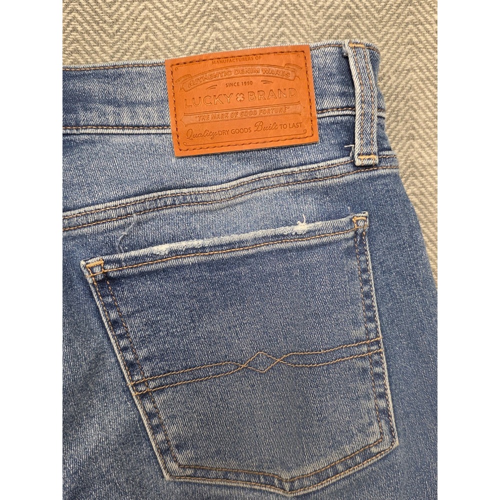 Lucky Brand Sweet Mid Rise Straight Jeans Medium Wash Distressed Blue Size 4/27 - Picture 12 of 12
